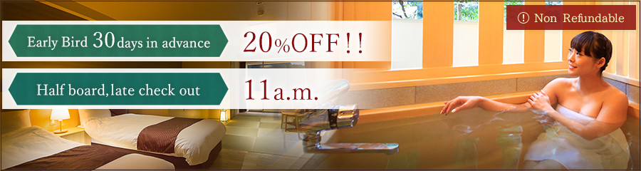 Early Bird 30days in advance, 20%OFF!!