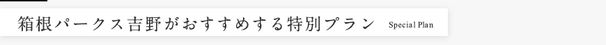 箱根パークス吉野がおすすめする特別プラン