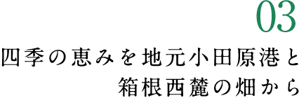 03 四季の恵みを地元小田原港と箱根西麓の畑から