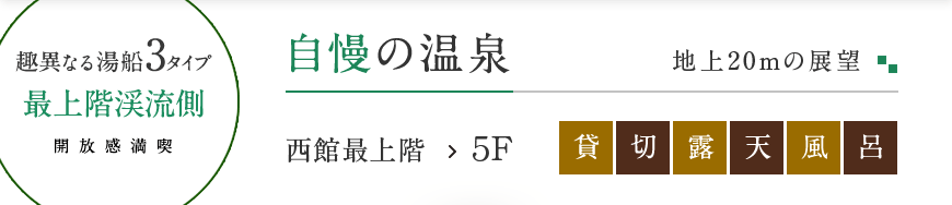 自慢の温泉 西館最上階5F 貸切露天風呂